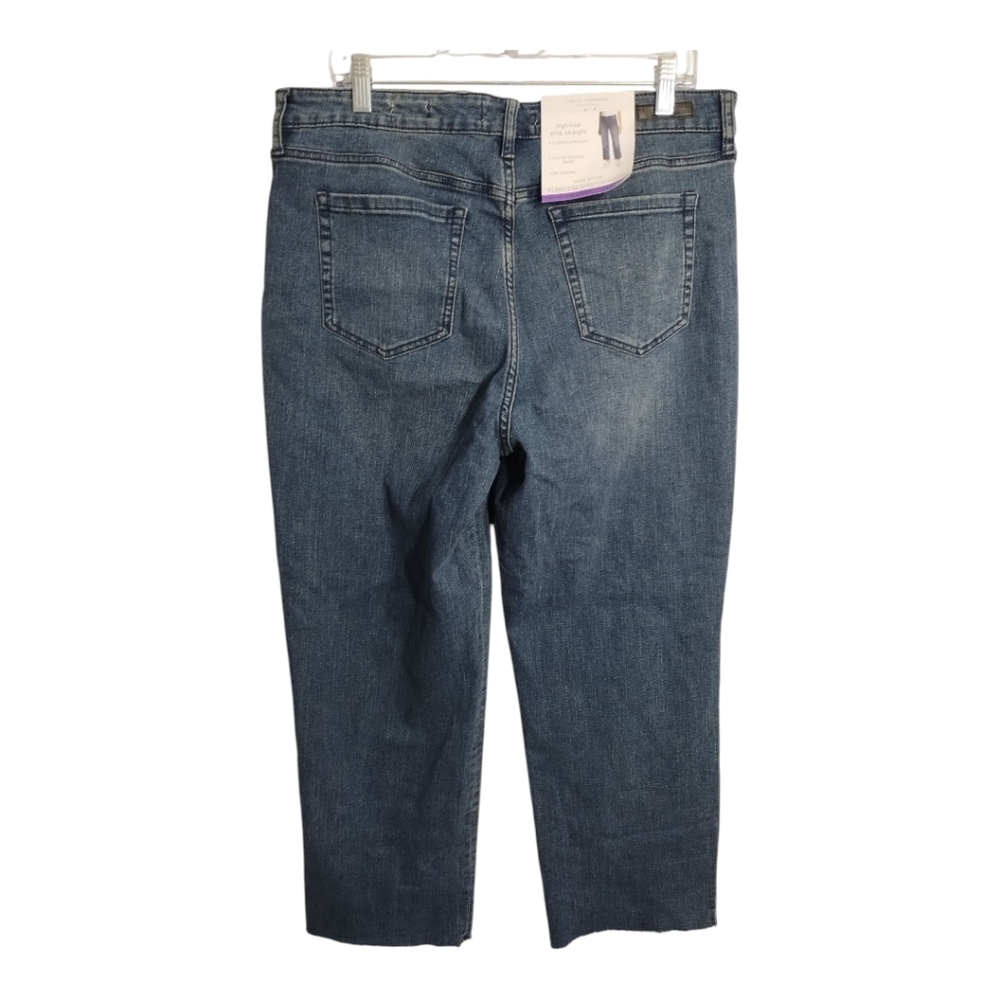 Sanctuary Social Standard High Rise Crop Straight Raw Hem Stretch Jean 16